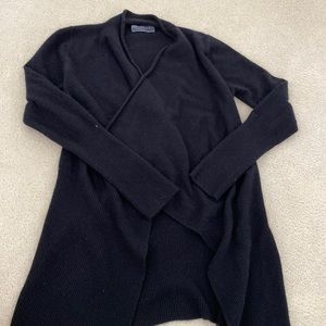 Velvet cashmere black cardigan